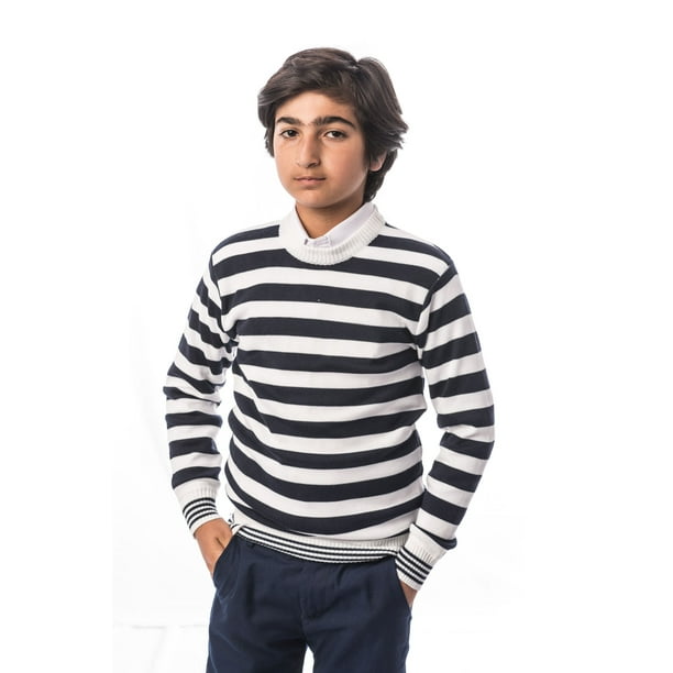 Elie Balleh Solid Crew Neck Black Boys Sweater
